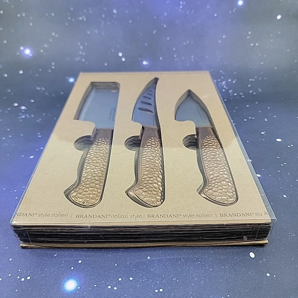 Brandani Grand Chef Italian-style 3-Piece Stainless Steel Cheese Knife Set